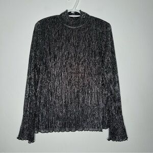 Chicos Elegant Black Metallic Women's Top Size 1(8)